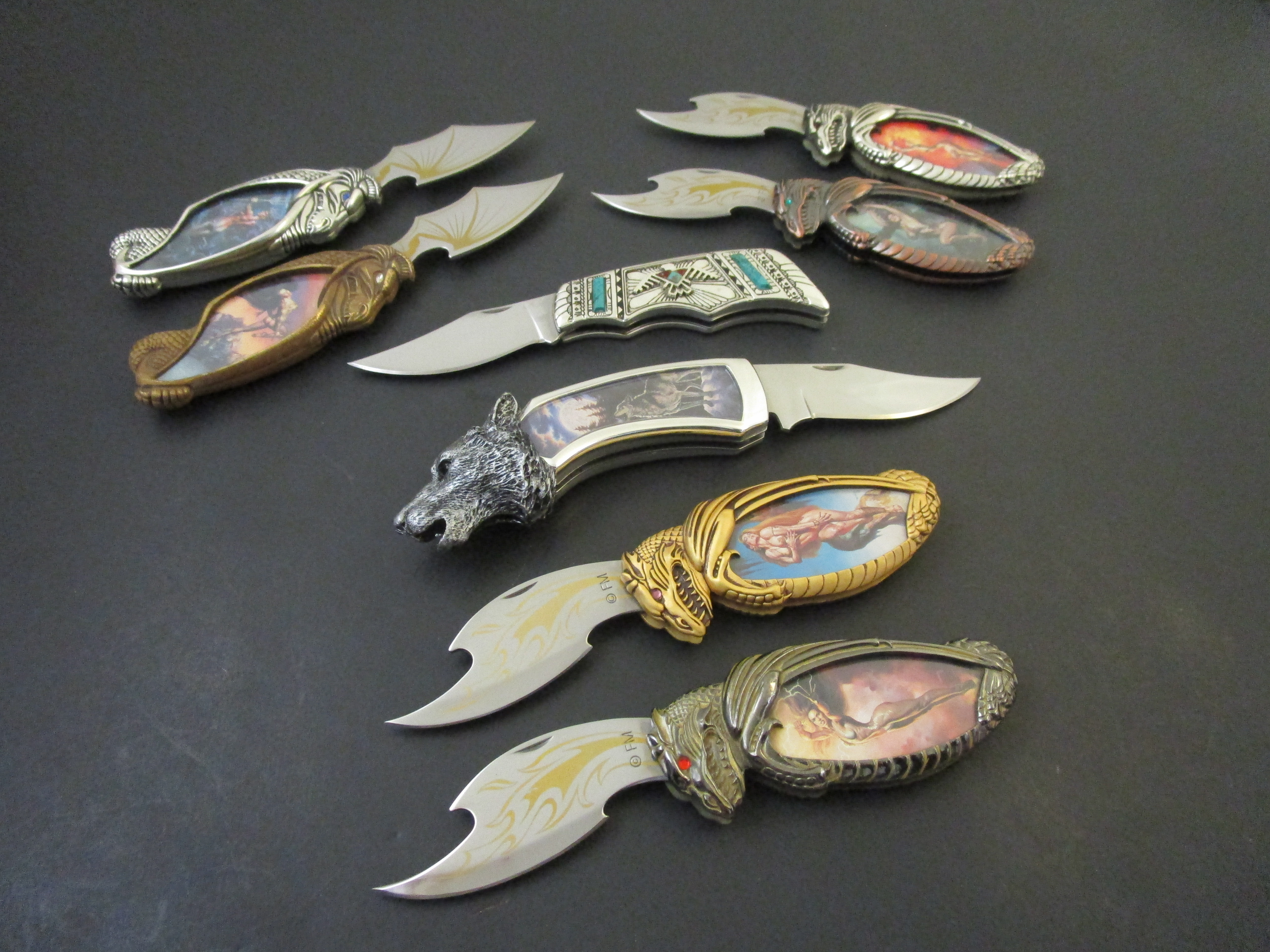 Collection of 8 Franklin Mint Collectable Knives